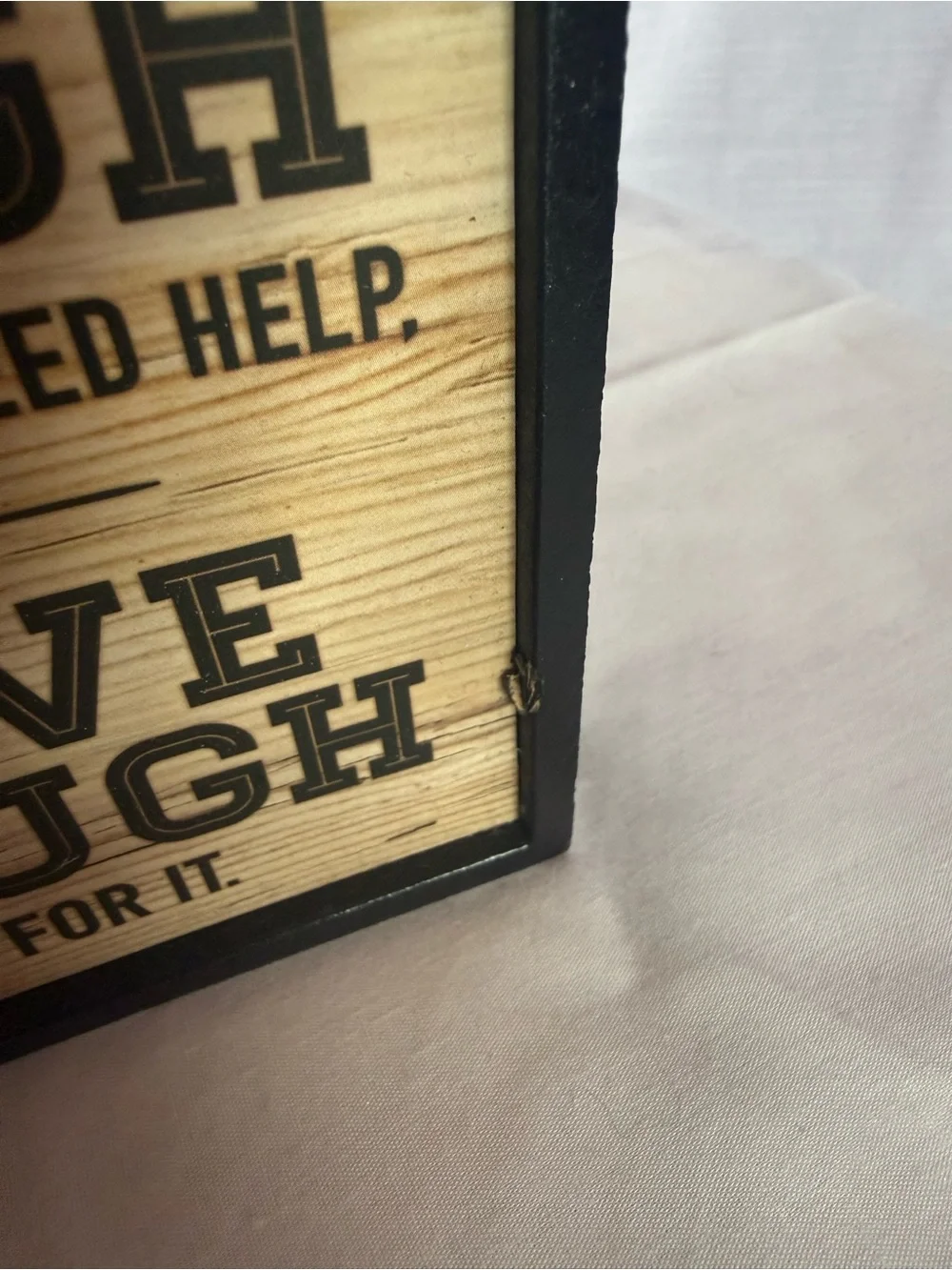 Inspirational 'Be Strong Enough' Framed Wall Sign - Black and Wood
